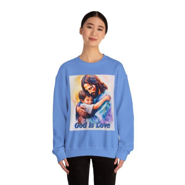 Crewneck Sweatshirt-with our "God is Love" series with Jesus hugging a young boy! Inspirational Biblical Vintage Inspired Gift - Image 16
