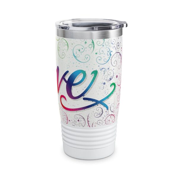Our inspirational "Love" 'spirals' Design Tumbler | 20oz Inspirational Travel Mug, Motivational Drinkware, Perfect for Gifting - Image 2