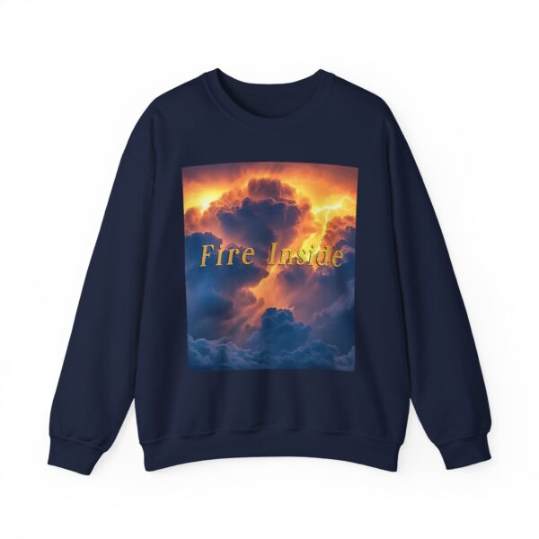 Crewneck Sweatshirt with our 'Storm Light' "Fire Inside" design! Beauty of Creation Tropical Storm Inspirational Sweatshirt Unisex - Image 39