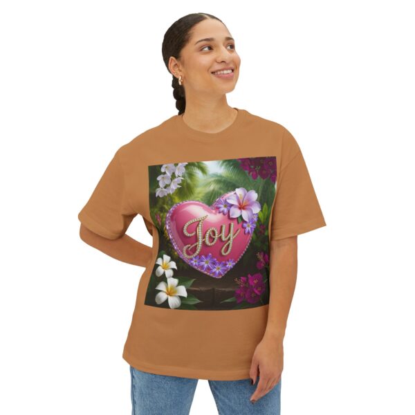 Our Inspirational "Joy" 'Solid Pink Heart' Design! Boxy T-Shirt Christian Faith Apparel Unisex Cotton Tee, Oversized Boxy Top T-shirt - Image 8