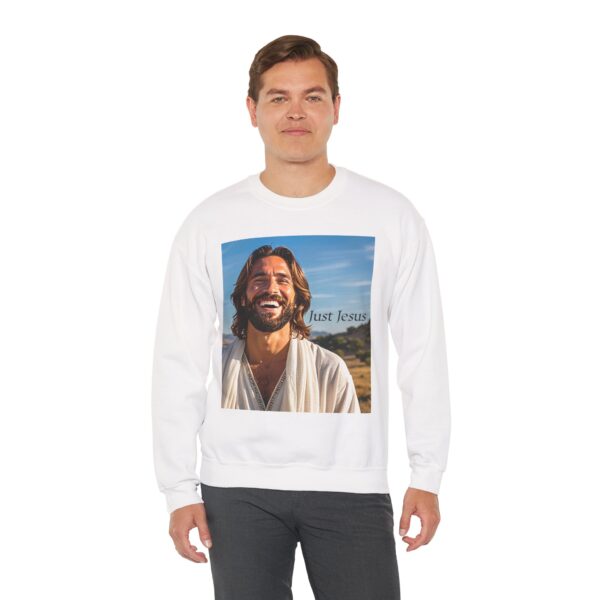 Crewneck Sweatshirt-with our inspirational "Just Jesus" Design!! Vintage Inspired Faith Apparel, Gospel Fashion Unisex Heavy - Image 3