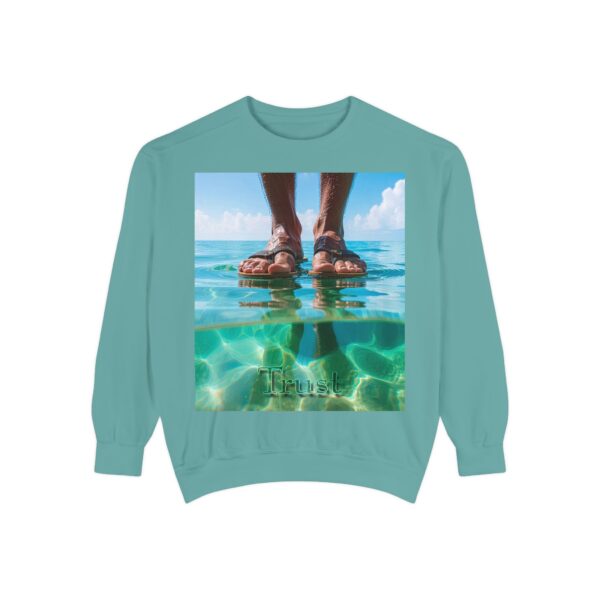 Sweatshirt Unisex Inspirational "Trust"-Walk on Water Design, Christian Apparel, Faith-Based Comfort, Religious Jumper, Gift for Believers - Image 11