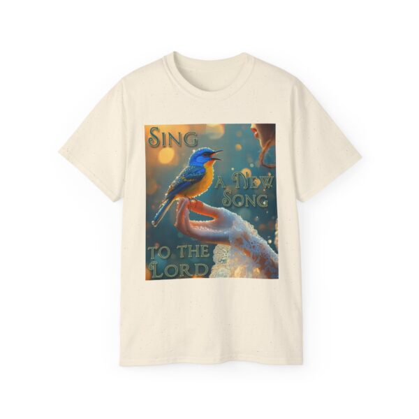 Our 'Song Bird' "Sing a New Song" Inspirational Christian Unisex Cotton T-Shirt, Faith Spiritual Apparel, Gift for Christians - Image 12