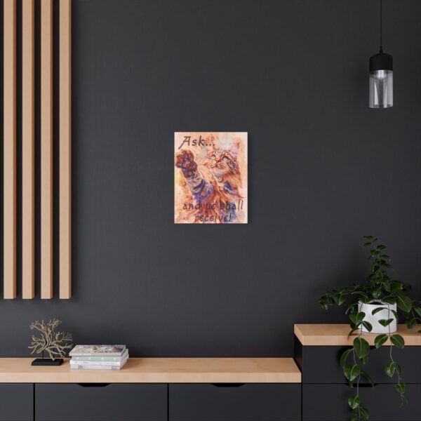 Inspirational Wall Art Canvas, "Ask ...and ye shall receive" Maine Coon Cat asking for a treat! Christian Home Decor, Uplifting Religious Gift, Faith-Based Artwork - Image 9