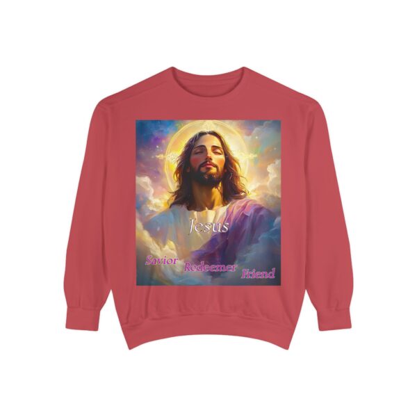Sweatshirt Unisex our inspirational 'Jesus: Savior, Redeemer, Friend' design! Faith Apparel Gospel Fashion Jumper, Pullover - Image 8