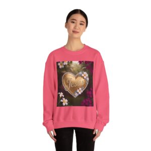 Crewneck Sweatshirt-with our inspirational "Jesus" 'Solid Gold Heart' Design!! Vintage Inspired Faith Apparel, Gospel Fashion Unisex Heavy