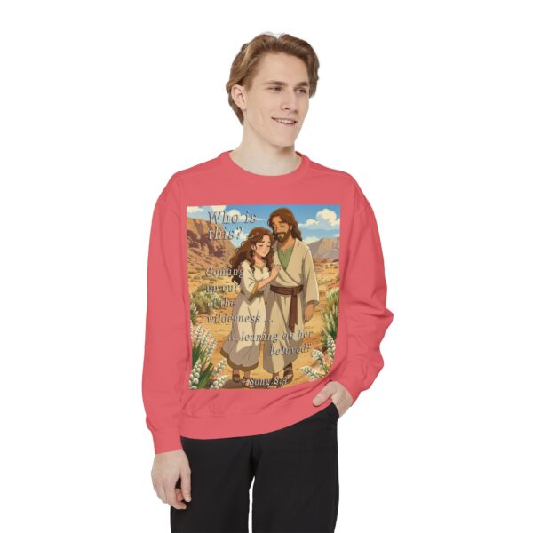 Sweatshirt Unisex Inspirational-with our "Who is this?" from Song of Solomon 8:5 design in ANIME style! Faith Apparel Gospel Fashion Jumper, Pullover - Image 42