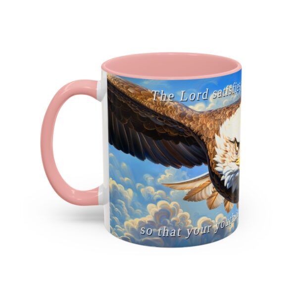 Our inspirational 'Soaring Eagle' and Psalm 103:5 'your youth is renewed like the eagles' design Ceramic Accent Coffee Mug Design is Perfect for Wedding Gifts, Inspirational Decor - Image 11