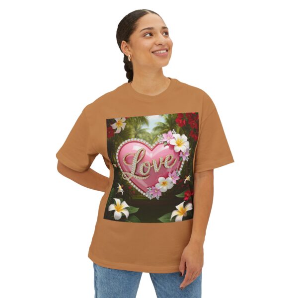 Our Inspirational "Love" 'Solid Pink Heart' Design! Boxy T-Shirt Christian Faith Apparel Unisex Cotton Tee, Oversized Boxy Top T-shirt - Image 7