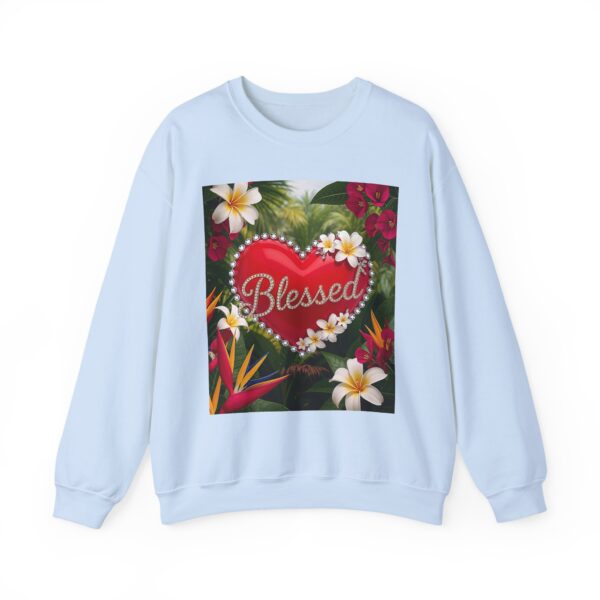 Crewneck Sweatshirt-with our Inspirational "Blessed" 'Solid Red Heart' Design!! Vintage Inspired Faith Apparel, Gospel Fashion Unisex Heavy - Image 6