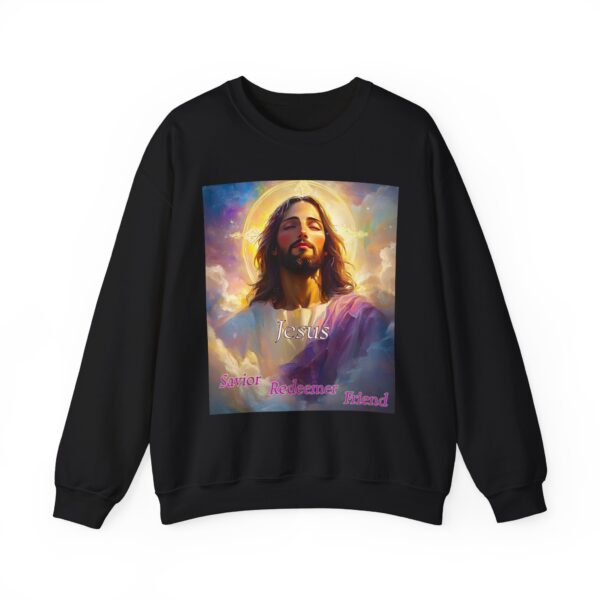Crewneck Sweatshirt-with our inspirational 'Jesus: Savior Redeemer Friend' Design! Vintage Inspired Faith Apparel, Gospel Fashion Unisex Heavy - Image 8