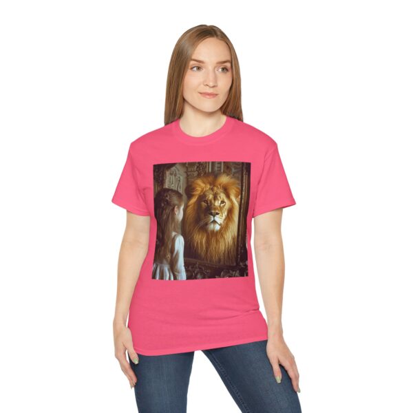 Our 'Lion in the Mirror' Inspirational Design Christian Faith Apparel Unisex Cotton T-Shirt Vintage, Lion of Judah and Aslan-Inspired Gift - Image 28