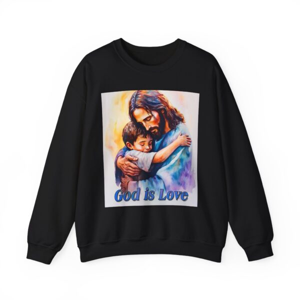 Crewneck Sweatshirt-with our "God is Love" series with Jesus hugging a young boy! Inspirational Biblical Vintage Inspired Gift - Image 7
