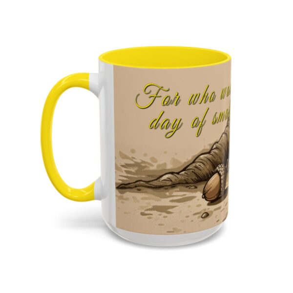Our inspirational  'Day of Small Beginnings' from Zech 4:10 Ceramic Accent Coffee Mug Design is Perfect for Wedding Gifts, Inspirational Decor - Image 63