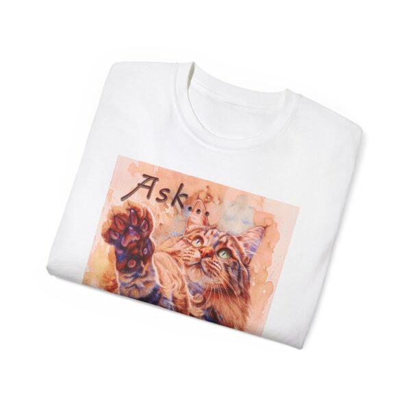 Our "Ask ...and ye shall receive" Matt 7:7 featuring a Maine Coon Cat asking for a treat! Vintage Christian Faith Apparel Unisex Cotton T-Shirt, Thoughtful Quote, Philippians 4:8 - Image 9