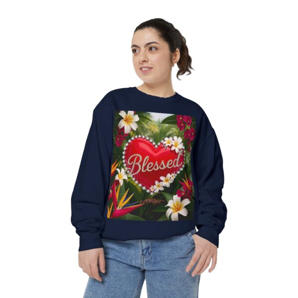 Sweatshirt Unisex with our Inspirational "Blessed" 'Solid Red Heart' Design!! Faith Apparel Gospel Fashion Jumper, Pullover - Image 37