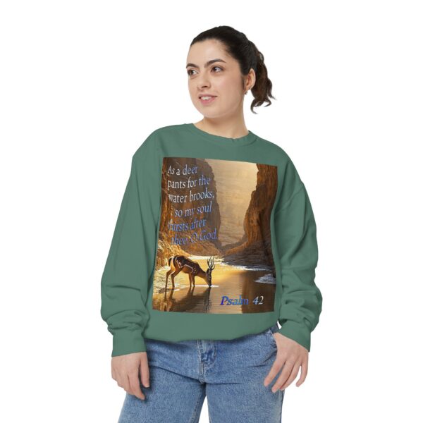 Sweatshirt Unisex with our inspirational Psalm 42 'As a Deer Pants' design! Faith Apparel Gospel Fashion Jumper, Pullover - Image 6