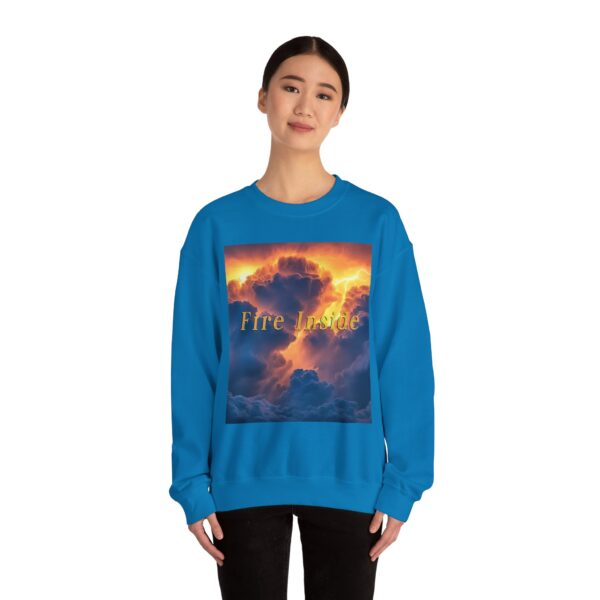 Crewneck Sweatshirt with our 'Storm Light' "Fire Inside" design! Beauty of Creation Tropical Storm Inspirational Sweatshirt Unisex - Image 38