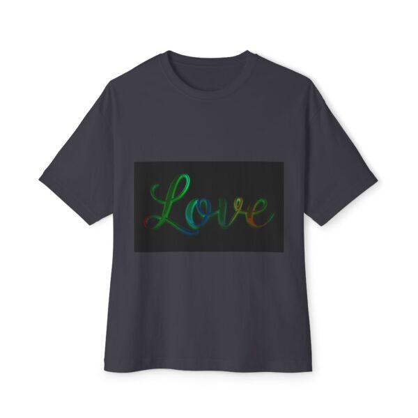 Our "Love" 'light in darkness' design on a Unisex Tee, Inspirational Oversized Box Tshirt, Religious Graphic Top, Travel Bible Verse Apparel - Image 11