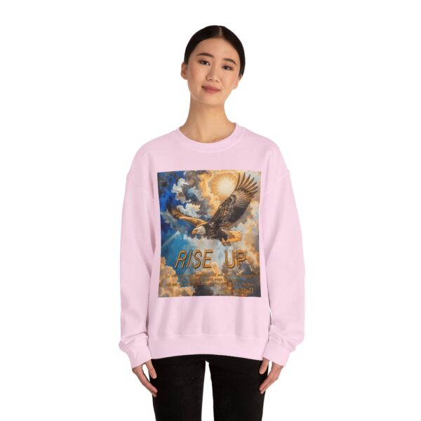 Crewneck Sweatshirt-with our "RISE UP" 'soaring eagle' design with Isaiah 40:31! Vintage Inspired Faith Apparel, Gospel Fashion Unisex Heavy - Image 21