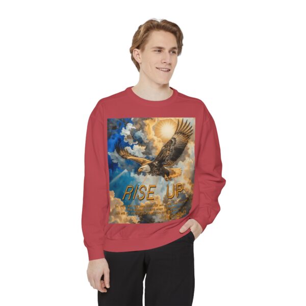 Sweatshirt Unisex Inspirational-with our "RISE UP" 'soaring eagle' design with Isaiah 40:31! Faith Apparel Gospel Fashion Jumper, Pullover - Image 6
