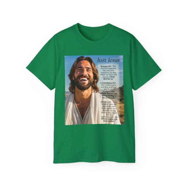 Our inspirational "Just Jesus" and Verses on Salvation Design on a Christian Unisex Cotton T-Shirt, Faith Spiritual Apparel, Love Gift - Image 15