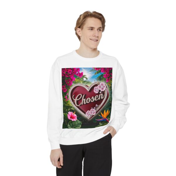 Sweatshirt Unisex Inspirational-with our "Chosen" 'Solid Red Heart' Design! Christian Uplifting Faith-Based Apparel Gospel Philippians 4:8 - Image 3