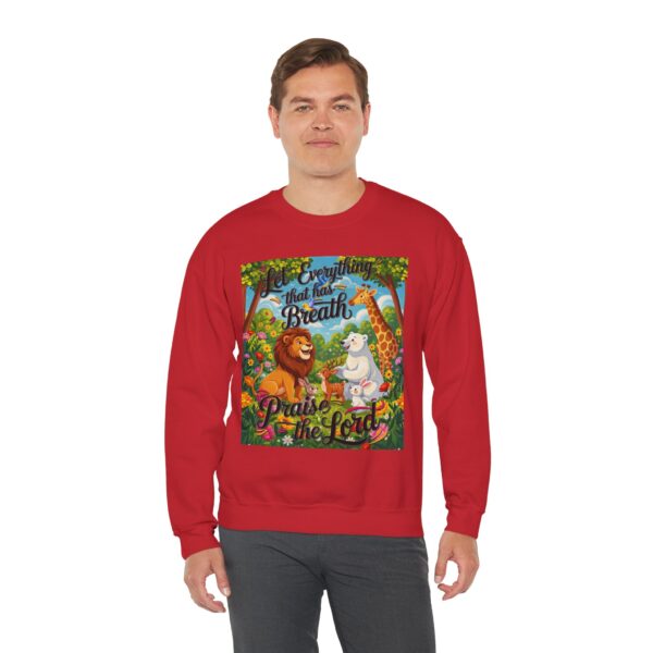Crewneck Sweatshirt with our inspirational "Let Everything that has Breath Praise the Lord!" Design! Vintage Inspired Faith Apparel, Gospel Fashion Unisex Heavy - Image 22