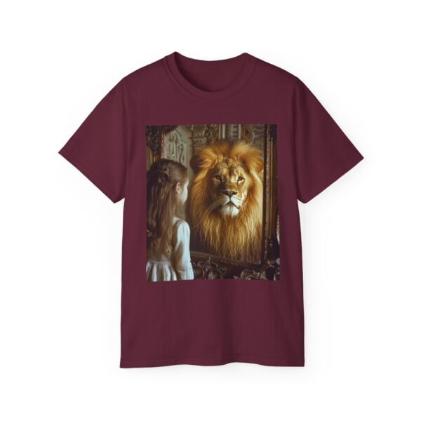 Our 'Lion in the Mirror' Inspirational Design Christian Faith Apparel Unisex Cotton T-Shirt Vintage, Lion of Judah and Aslan-Inspired Gift - Image 9
