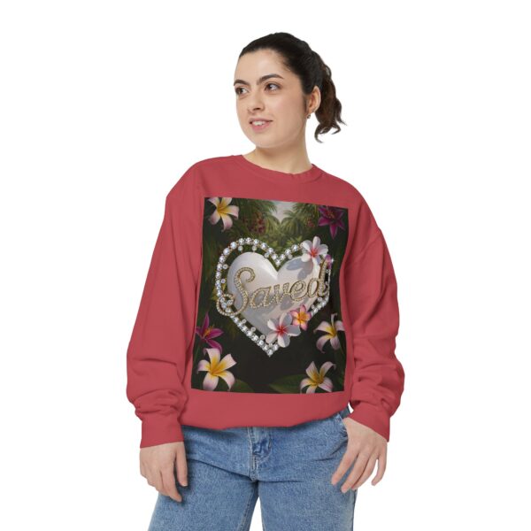 Sweatshirt Unisex with our Inspirational "Saved" 'Pure White Heart' Design! Faith Apparel Gospel Fashion Jumper, Pullover - Image 7