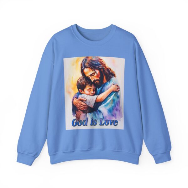 Crewneck Sweatshirt-with our "God is Love" series with Jesus hugging a young boy! Inspirational Biblical Vintage Inspired Gift - Image 15