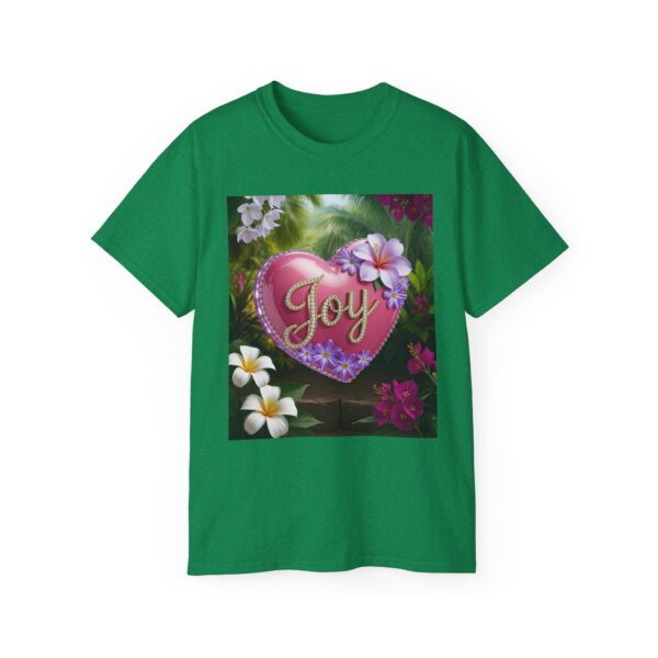Our inspirational "Joy" 'Solid Pink Heart' Design! on a Christian Unisex Cotton T-Shirt, Faith Spiritual Apparel, Love Gift - Image 17