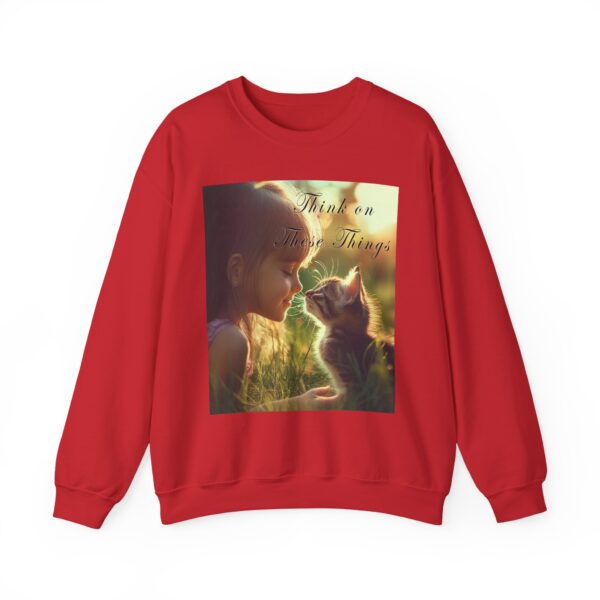 Crewneck Sweatshirt-with our 'Kitten Kisses' "Think on these things" Inspirational Vintage Christian Faith Apparel Gospel Sweatshirt Unisx Heavy - Image 28