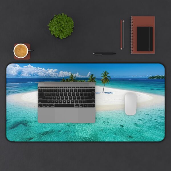 Inspirational Desk Mat 'Five Palm Island' - Mouse Pad, Office Decor Desk Accessory, Gaming Pad, Computer Mat, Non-Slip - Image 8