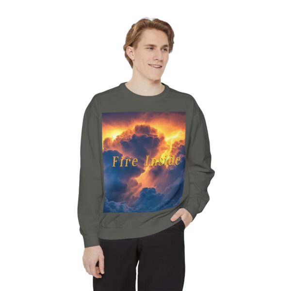 Sweatshirt Unisex Inspirational with our 'Storm Light' "Fire Inside" design! Beauty of Creation Tropical Storm, Jumper, Gift Nature Lovers - Image 11