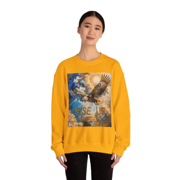 Crewneck Sweatshirt-with our "RISE UP" 'soaring eagle' design with Isaiah 40:31! Vintage Inspired Faith Apparel, Gospel Fashion Unisex Heavy - Image 13