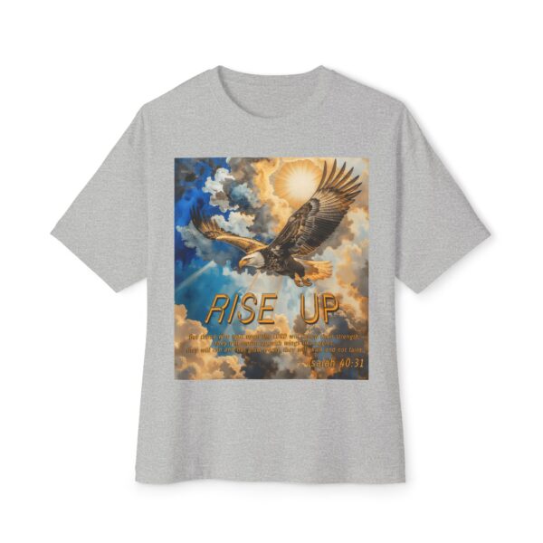 Our "Rise Up" 'soaring eagle' Inspirational Christian Unisex Oversized Boxy Tee with Isaiah 40:31. Gospel Apparel, Spiritual T-shirt, Gift for Christians - Image 29