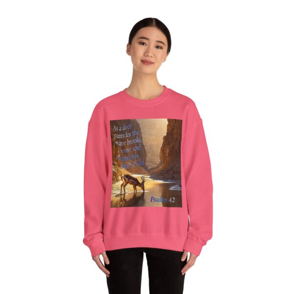 Crewneck Sweatshirt-with our inspirational Psalm 42 'As a Deer Pants' design! Vintage Inspired Faith Apparel, Gospel Fashion Unisex Heavy - Image 20