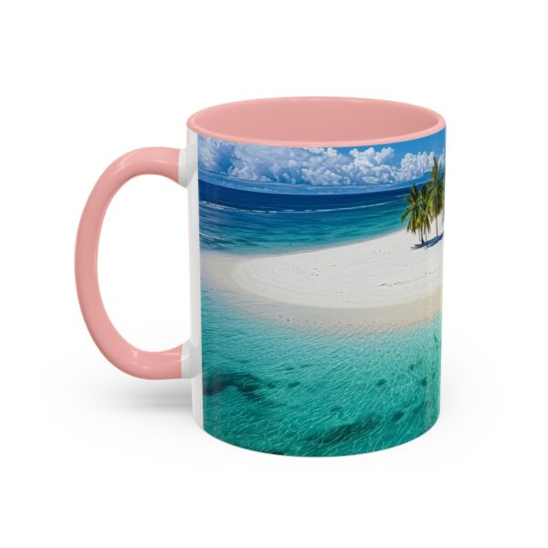 Our inspirational "Five Palm Island" Ceramic Accent Coffee Mug Design is Perfect for Wedding Gifts, Inspirational Decor - Image 11
