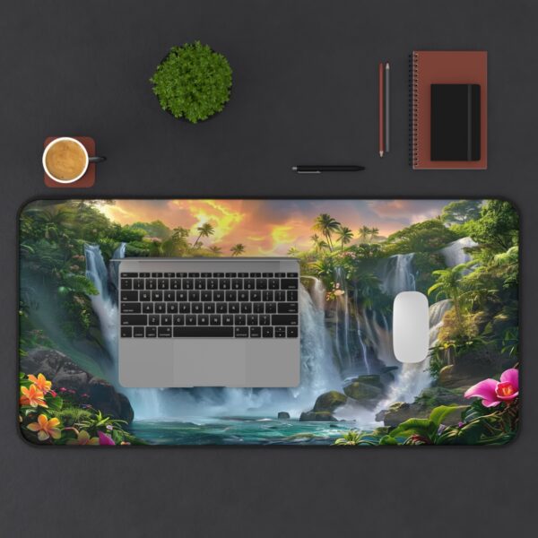 Inspirational Desk Mat 'Philippine Waterfall' - Mouse Pad, Office Decor Desk Accessory, Gaming Pad, Computer Mat, Non-Slip - Image 7