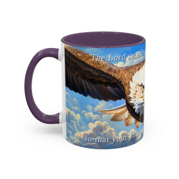 Our inspirational 'Soaring Eagle' and Psalm 103:5 'your youth is renewed like the eagles' design Ceramic Accent Coffee Mug Design is Perfect for Wedding Gifts, Inspirational Decor - Image 47