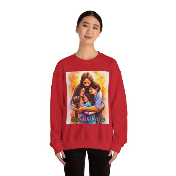Crewneck Sweatshirt-with our "God is Love" series with Jesus hugging a young family! Inspirational Biblical Vintage Inspired Gift - Image 24
