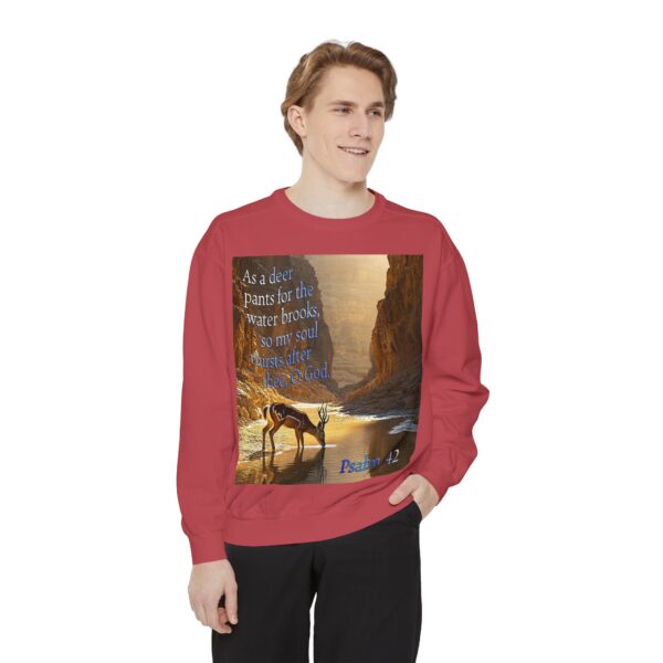 Sweatshirt Unisex with our inspirational Psalm 42 'As a Deer Pants' design! Faith Apparel Gospel Fashion Jumper, Pullover - Image 9