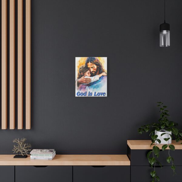 Inspirational Wall Art Canvas, "God is Love" Jesus hugging a small girl! Christian Home Decor, Uplifting Religious Gift, Faith-Based Artwork - Image 9