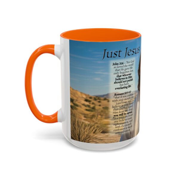 Our inspirational "Just Jesus" and Verses on Salvation Ceramic Accent Coffee Mug Design is Perfect for Wedding Gifts, Inspirational Decor - Image 55