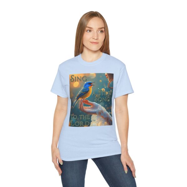 Our 'Song Bird' "Sing a New Song" Inspirational Christian Unisex Cotton T-Shirt, Faith Spiritual Apparel, Gift for Christians - Image 19