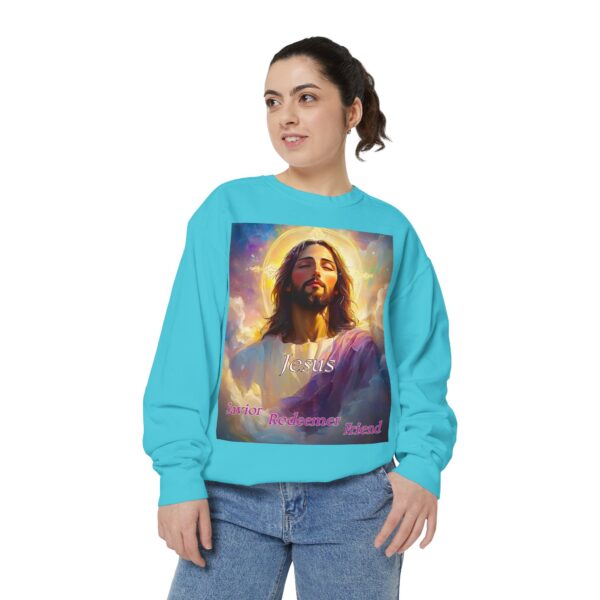 Sweatshirt Unisex our inspirational 'Jesus: Savior, Redeemer, Friend' design! Faith Apparel Gospel Fashion Jumper, Pullover - Image 27