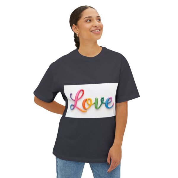Our "Love" design on a Unisex Tee, Inspirational Oversized Box Tshirt, Religious Graphic Top, Travel Bible Verse Apparel - Image 23