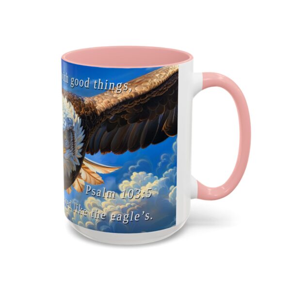 Our inspirational 'Soaring Eagle' and Psalm 103:5 'your youth is renewed like the eagles' design Ceramic Accent Coffee Mug Design is Perfect for Wedding Gifts, Inspirational Decor - Image 26