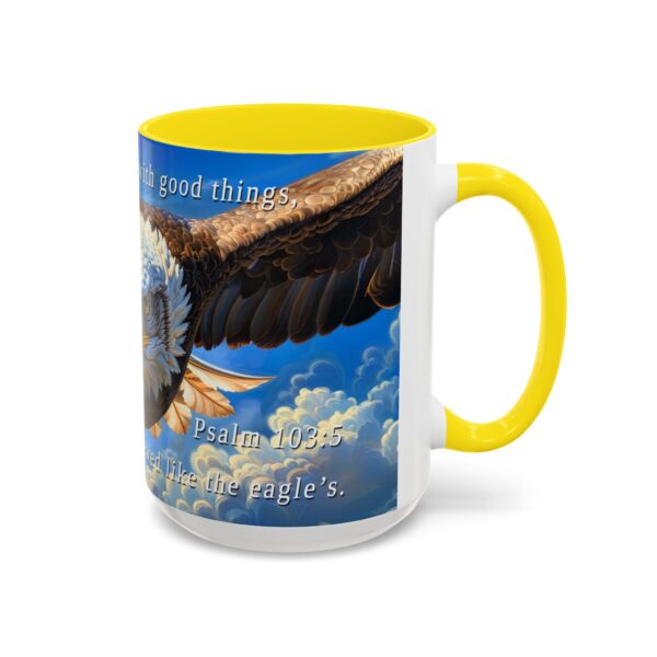 Our inspirational 'Soaring Eagle' and Psalm 103:5 'your youth is renewed like the eagles' design Ceramic Accent Coffee Mug Design is Perfect for Wedding Gifts, Inspirational Decor - Image 62